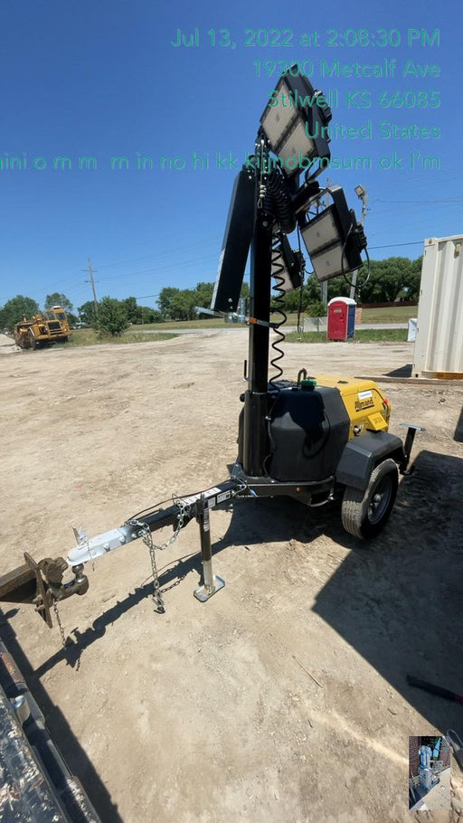 2022 Allmand NLV3GR (4) LED Light Fixture 350W, 23' Vertical Mast, 3kW Prime, Towable, Deep Sea L401, Leveling Jacks, Yanmar T4F 5.8hp