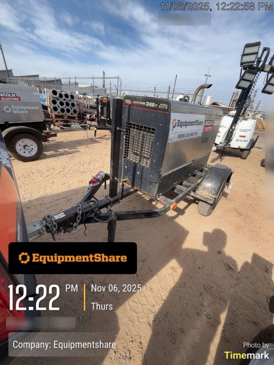 2018 Lincoln Electric Vantage 322 Lincoln Vantage 322 Welder Ready Pak 3 - Vantage 322, Trailer, Fender and light kit, Cable rack