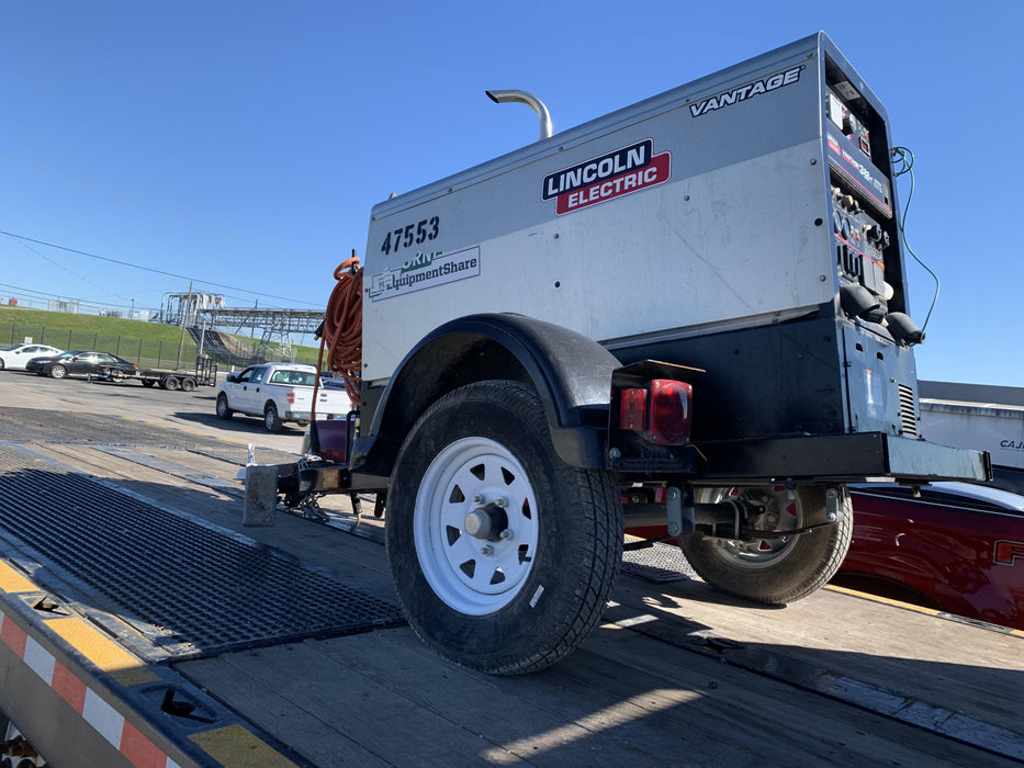 2019 Lincoln Electric Vantage 322 Ready-Pak 3, Two Wheel Trailer, Fender and Light Kit, Cable Rack