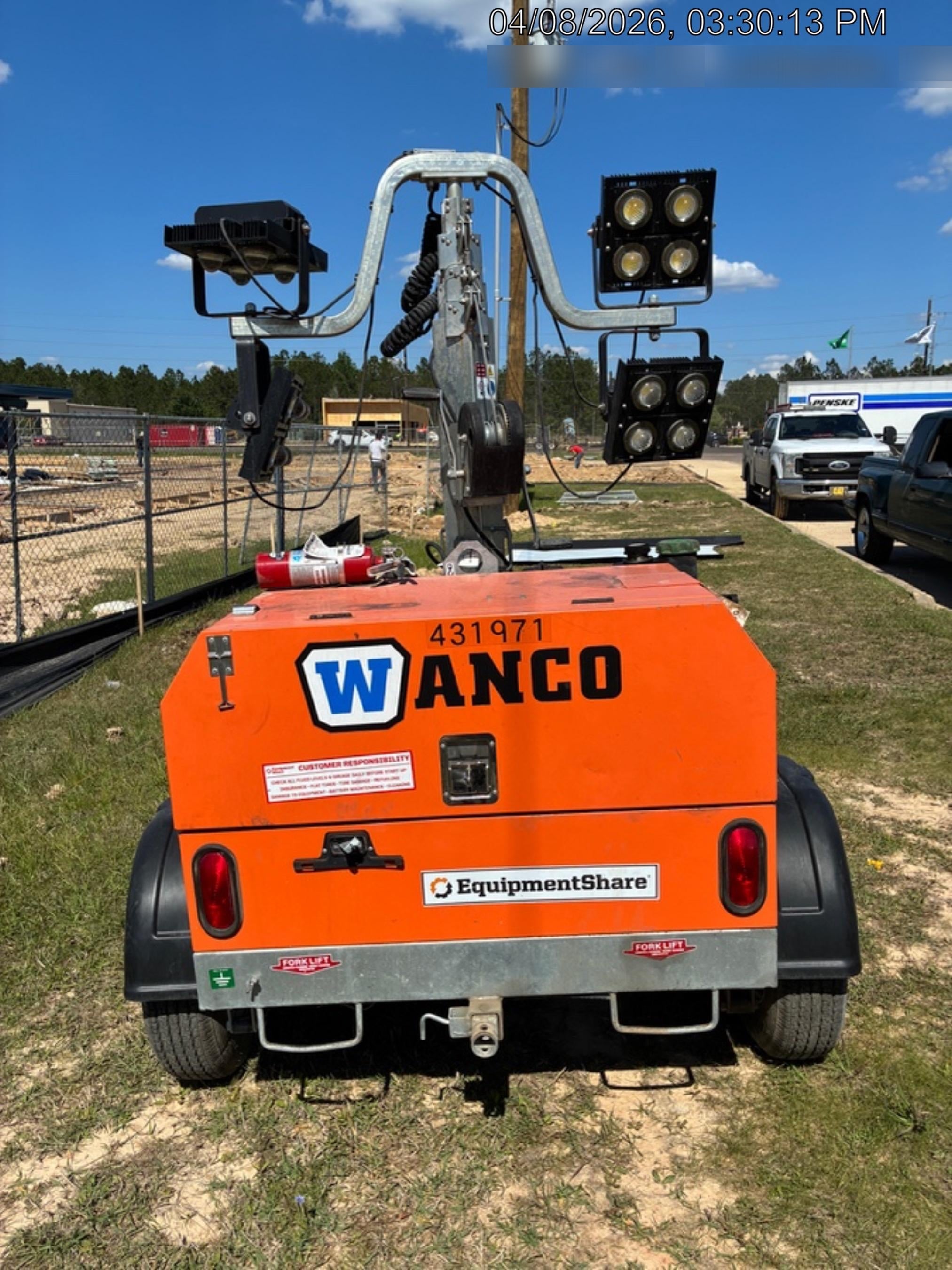 2024 Wanco WLTT-4MM4K Diesel, Deep Sea Controller, Shore Power Plug, Auto Start, (4) 350W LED Floodlights, 4kW Generator, 60 Gal Fuel Tank, 2" Ball, T3
