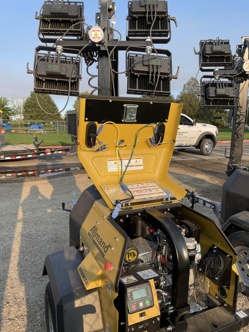 2022 Allmand NLV3GR (4) LED Light Fixture 350W, 23' Vertical Mast, 3kW Prime, Towable, ES Decals, T3