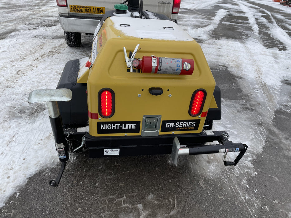 2022 Allmand NLV3GR (4) LED Light Fixture 350W, 23' Vertical Mast, 3kW Prime, Towable, ES Decals, T3