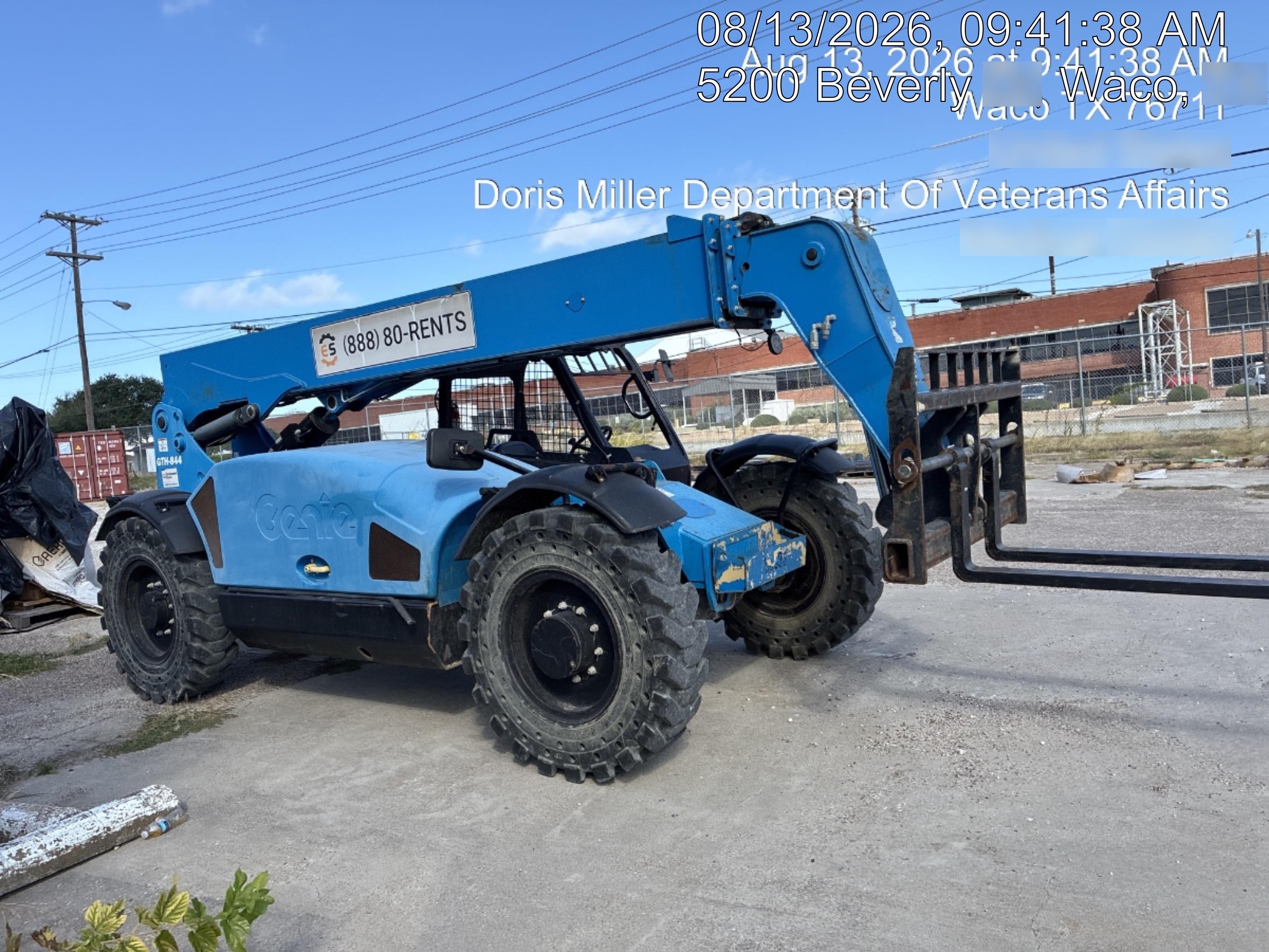 2019 Genie GTH-844 Canopy, Solid RT Tires, LED Work Lights, Beacon 60" QA Carriage, 48" Forks