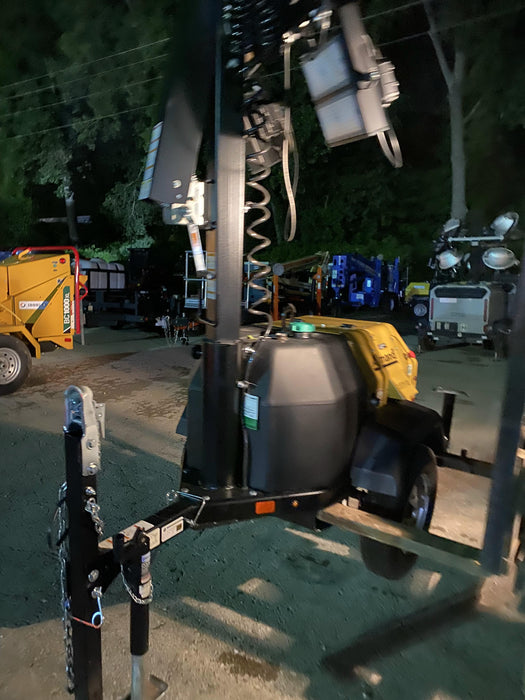 2022 Allmand NLV3GR (4) LED Light Fixture 350W, 23' Vertical Mast, 3kW Prime, Towable, Deep Sea L401, Leveling Jacks, Yanmar T4F 5.8hp