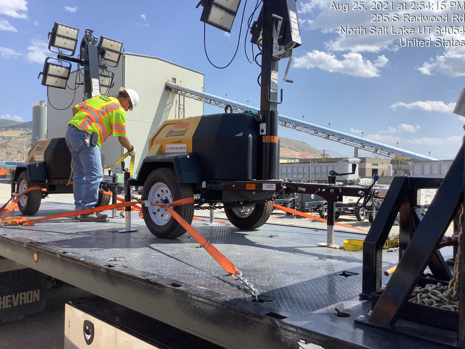 2021 Allmand NLV3GR (4) LED Light Fixture 350W, 23' Vertical Mast, 3kW Prime, Towable, Deep Sea L401, Leveling Jacks, Yanmar T4F 5.8hp