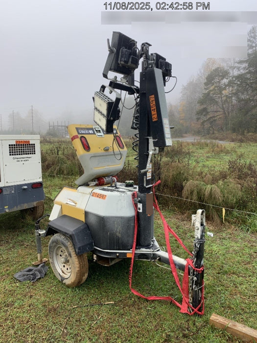 2022 Allmand NLV3GR (4) LED Light Fixture 350W, 23' Vertical Mast, 3kW Prime, Towable, Deep Sea L401, Leveling Jacks, Yanmar T4F 5.8hp