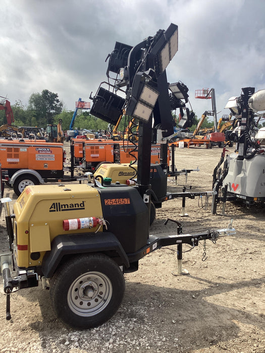 2022 Allmand NLV3GR (4) LED Light Fixture 350W, 23' Vertical Mast, 3kW Prime, Towable, ES Decals, T3