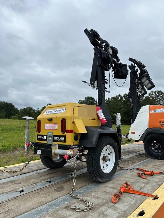 2021 Allmand NLV3GR (4) LED Light Fixture 350W, 23' Vertical Mast, 3kW Prime, Towable, Deep Sea L401, Leveling Jacks, Yanmar T4F 5.8hp