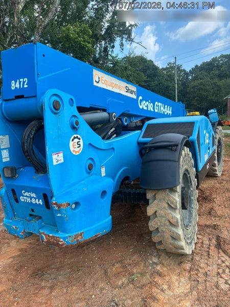 2018 Genie GTH-844 Genie GTH-844D w/Open ROPS, Solid Tires, Work Light/Beacon, 60" Carriage and Forks