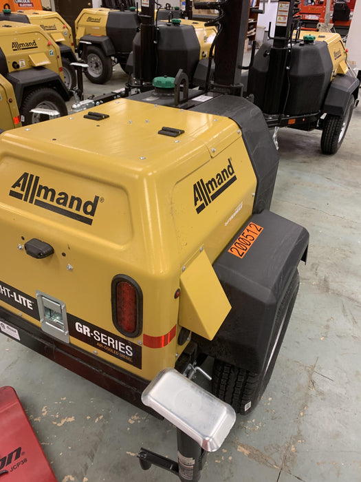 2022 Allmand NLV3GR (4) LED Light Fixture 350W, 23' Vertical Mast, 3kW Prime, Towable, Deep Sea L401, Leveling Jacks, Yanmar T4F 5.8hp