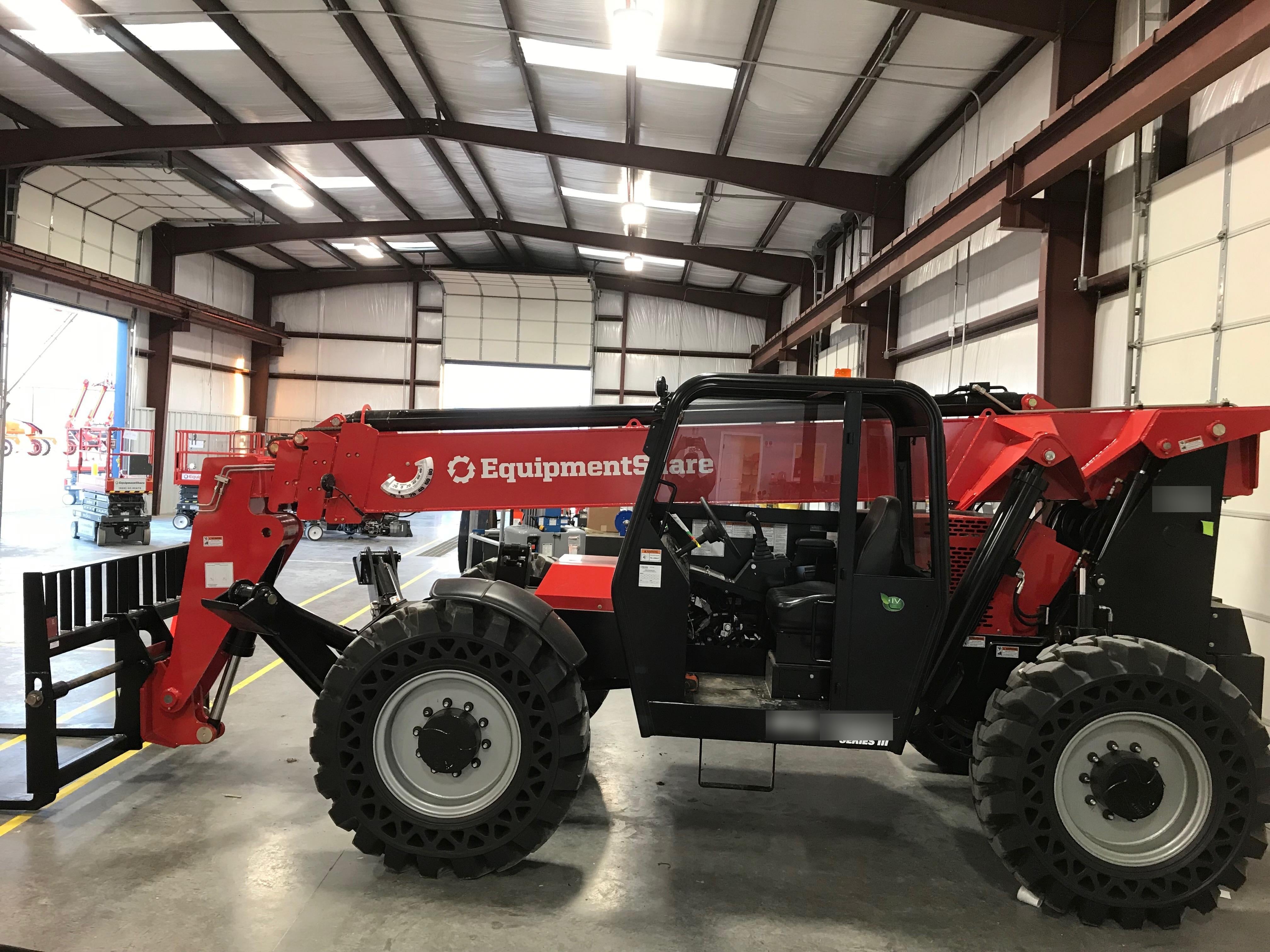2019 Manitou MTA10055 Canopy, 120 HP, Solid Tires, Work Lights, Lift Hook, Auxiliary Hydraulics 66" Carriage and 60" Forks