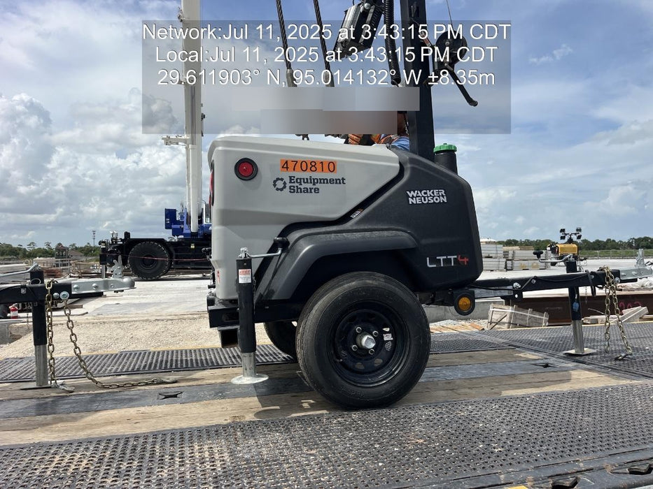 2024 Wacker Neuson LTT4 Diesel, Kohler KDW702, Deep Sea Controller, Auto Start, LED 320W, Bypass Outlet, T3