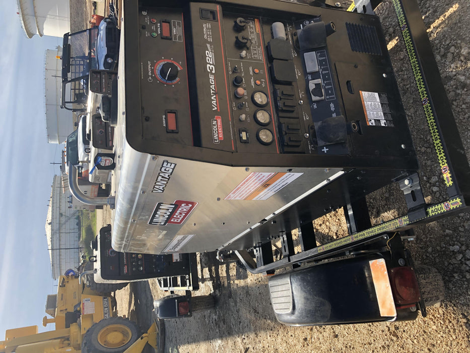 2019 Lincoln Electric Vantage 322 Welder Ready-Pak 3, Two wheel trailer, Fender and Light kit, Cable Rack