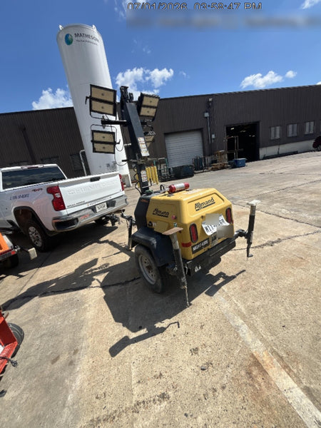 2022 Allmand NLV3GR (4) LED Light Fixture 350W, 23' Vertical Mast, 3kW Prime, Towable, Deep Sea L401, Leveling Jacks, Yanmar T4F 5.8hp