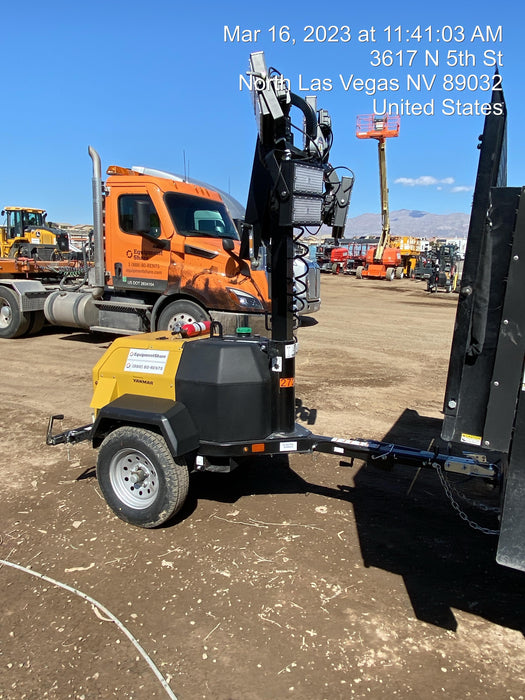 2022 Allmand NLV3GR (4) LED Light Fixture 350W, 23' Vertical Mast, 3kW Prime, Towable, ES Decals, T3