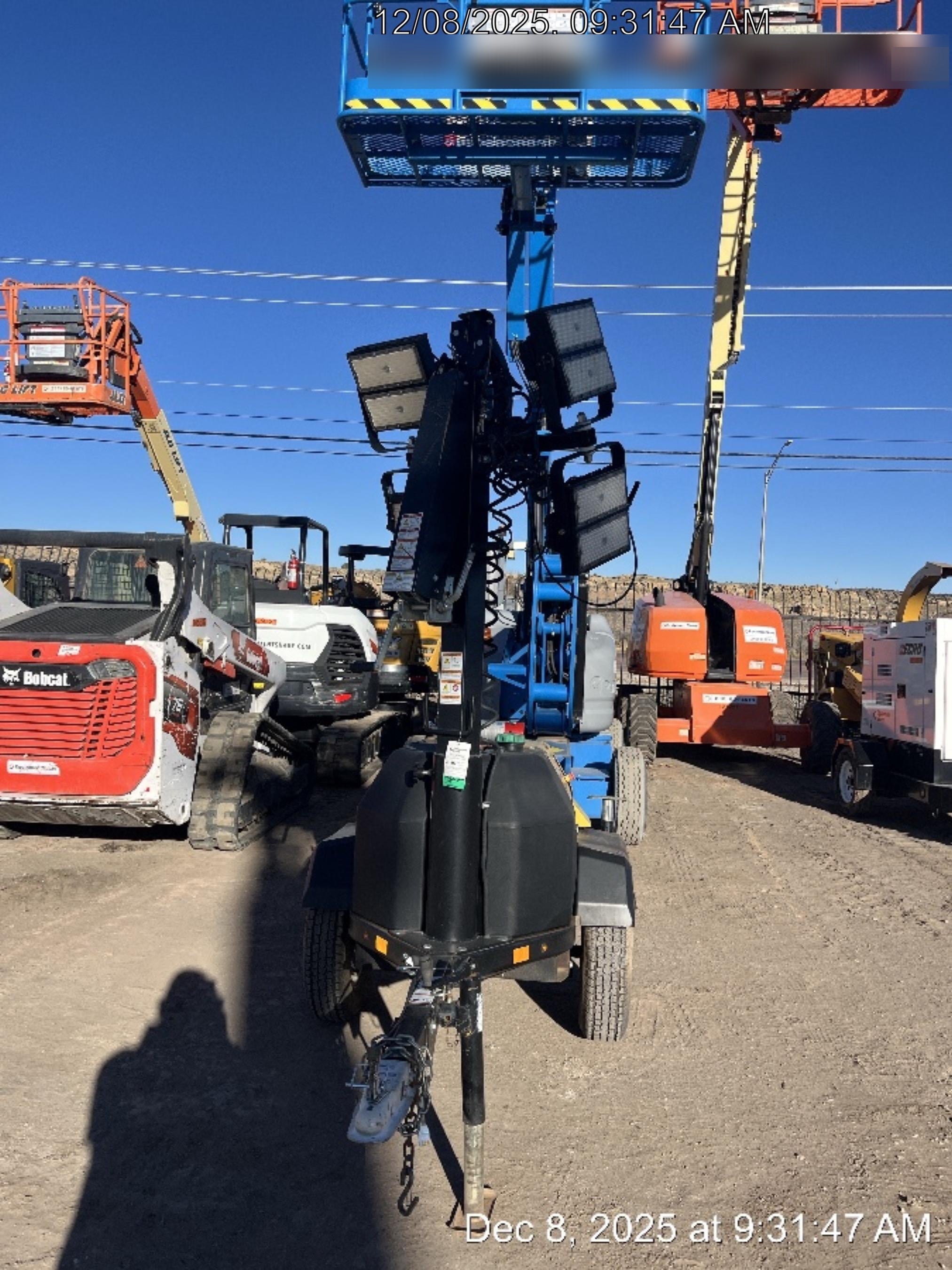 2022 Allmand NLV3GR (4) LED Light Fixture 350W, 23' Vertical Mast, 3kW Prime, Towable, Deep Sea L401, Leveling Jacks, Yanmar T4F 5.8hp