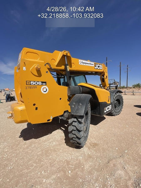 2019 JCB 506-36 Canopy, 74 HP, FF Tires, STD Worklight, Beacon, Aux Hydraulics, Lifting Eye, Back up Alarm w/48" Carriage/48" Forks