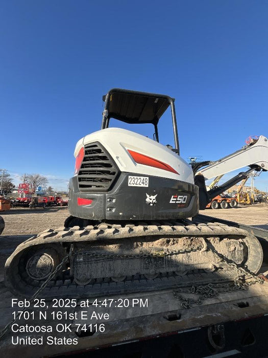 2022 Bobcat E50 Canopy, Rubber Tracks, Manual QC, Hydraulic Thumb