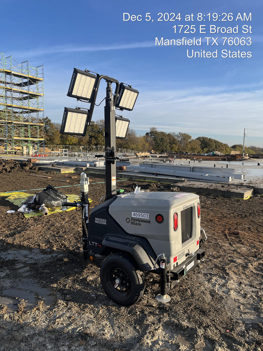 2024 Wacker Neuson LTT4 Diesel, Kohler KDW702, Deep Sea Controller, Auto Start, LED 320W, Bypass Outlet, T3