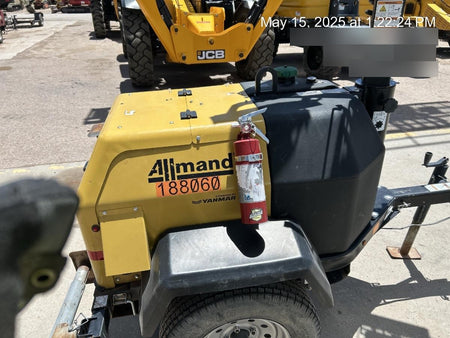 Allmand NLV3GR (4) LED Light Fixture 350W, 23' Vertical Mast, 3kW Prime, Towable, Deep Sea L401, Leveling Jacks, Yanmar T4F 5.8hp