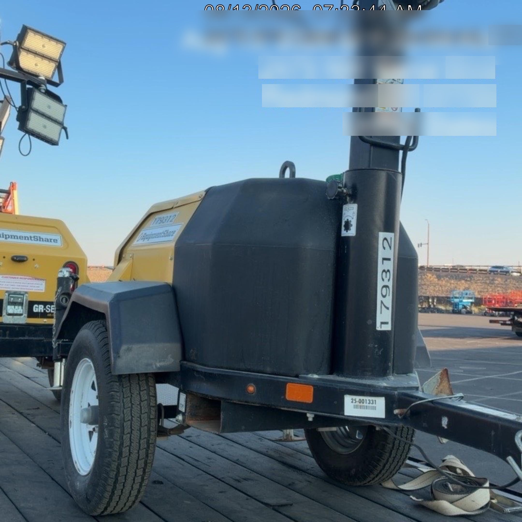 Allmand NLV3GR (4) LED Light Fixture 350W, 23' Vertical Mast, 3kW Prime, Towable, Deep Sea L401, Leveling Jacks, Yanmar T4F 5.8hp
