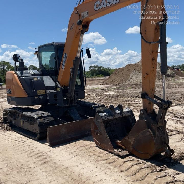 2018 Case CX80C CLOSED CAB, A/C, RUBBER TRACKS PADS, 7'-2" ARM