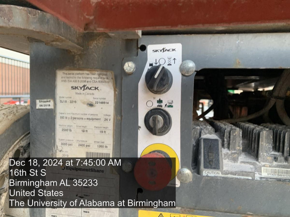2019 Skyjack SJIII-3219 Standard w/Trojan Batteries
