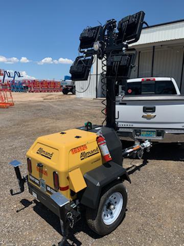 2021 Allmand NLV3GR (4) LED Light Fixture 350W, 23' Vertical Mast, 3kW Prime, Towable, Deep Sea L401, Leveling Jacks, Yanmar T4F 5.8hp