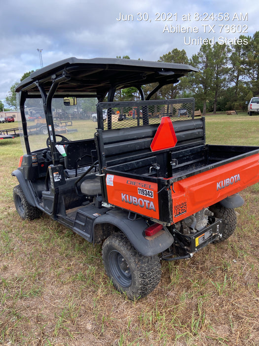 Kubota RTV-X1140W-H Canopy, 4-Seater, Diesel, Windshield Acrylic Clear, LED Strobe, Backup Alarm