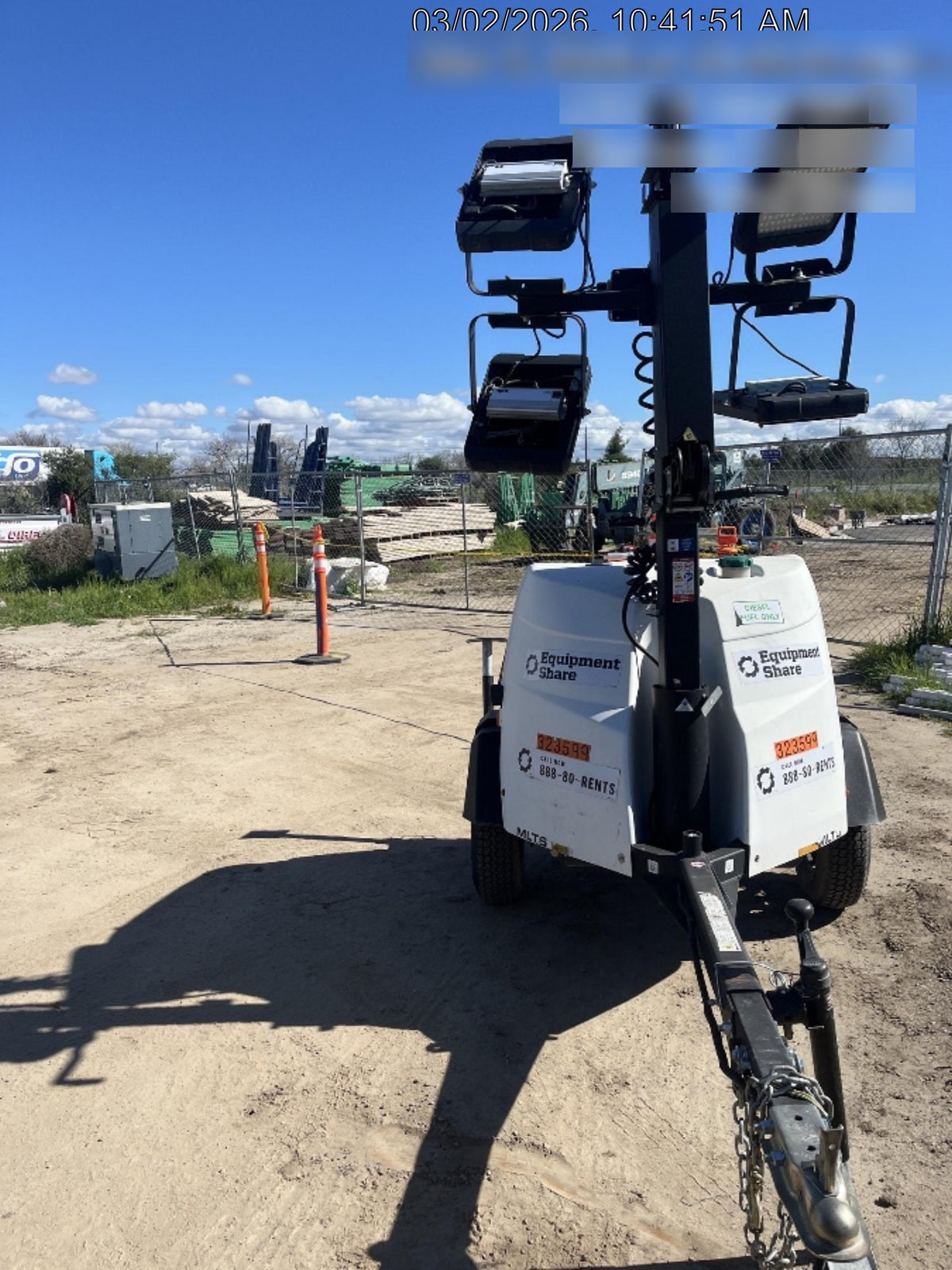 2023 Generac MLT2 Diesel, Flex Switch 120V Input, Powerzone Controller, (4) 320W LED Lights, 4kW Generator, 39.9 Gal Fuel Tank, 2" Ball, T3