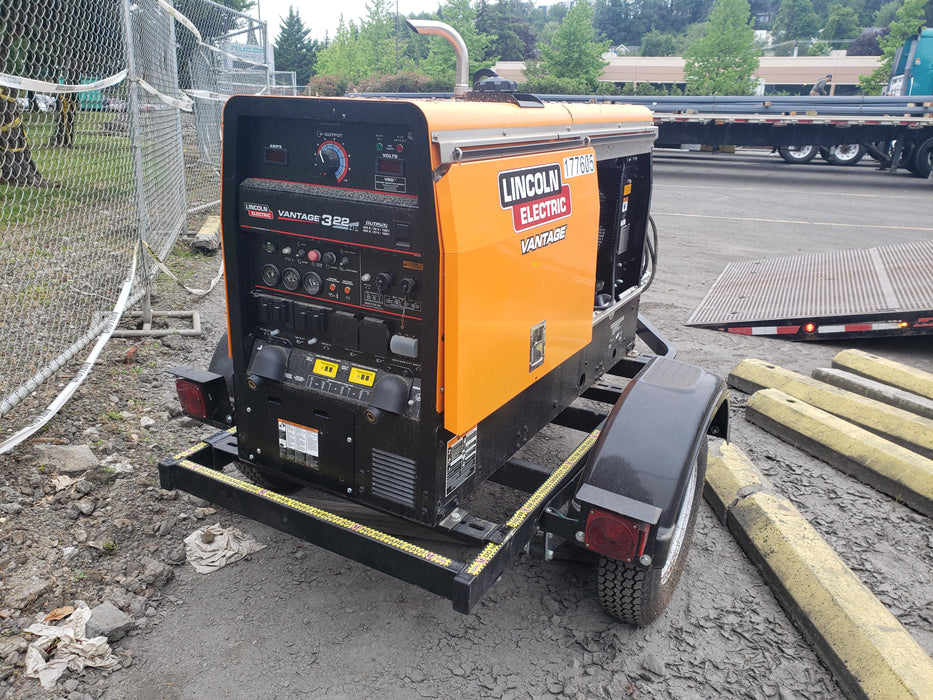 2021 Lincoln Electric Vantage 322 Vantage 322 Ready Pak 3 w/ Decals, ORANGE (includes trailer, cable rack, fender light kit) NO Telematics