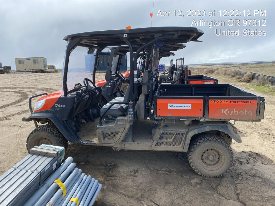 2022 Kubota RTV-X1140W-H Plastic Canopy, Windshield Acrylic Clear, LED Strobe Light, Wire Harness Kit, Back up Alarm
