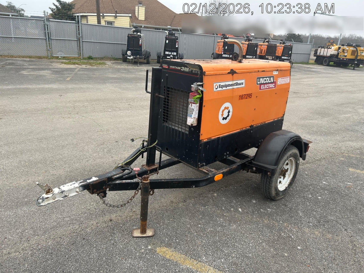 2021 Lincoln Electric Vantage 322 Vantage 322 Ready Pak 3 w/ Decals, ORANGE (includes trailer, cable rack, fender light kit) NO Telematics