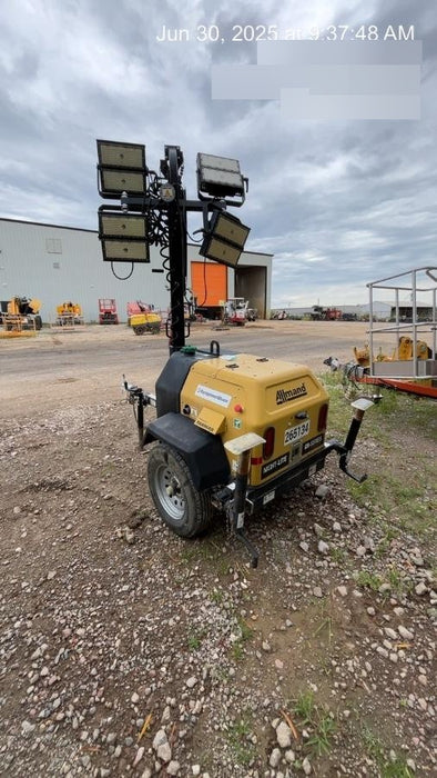 2022 Allmand NLV3GR (4) LED Light Fixture 350W, 23' Vertical Mast, 3kW Prime, Towable, ES Decals, T3