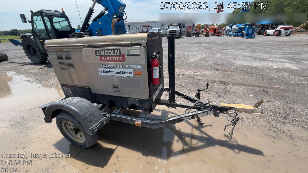 2019 Lincoln Electric Vantage 322 Ready-Pak 3, Two Wheel Trailer, Fender and Light Kit, Cable Rack
