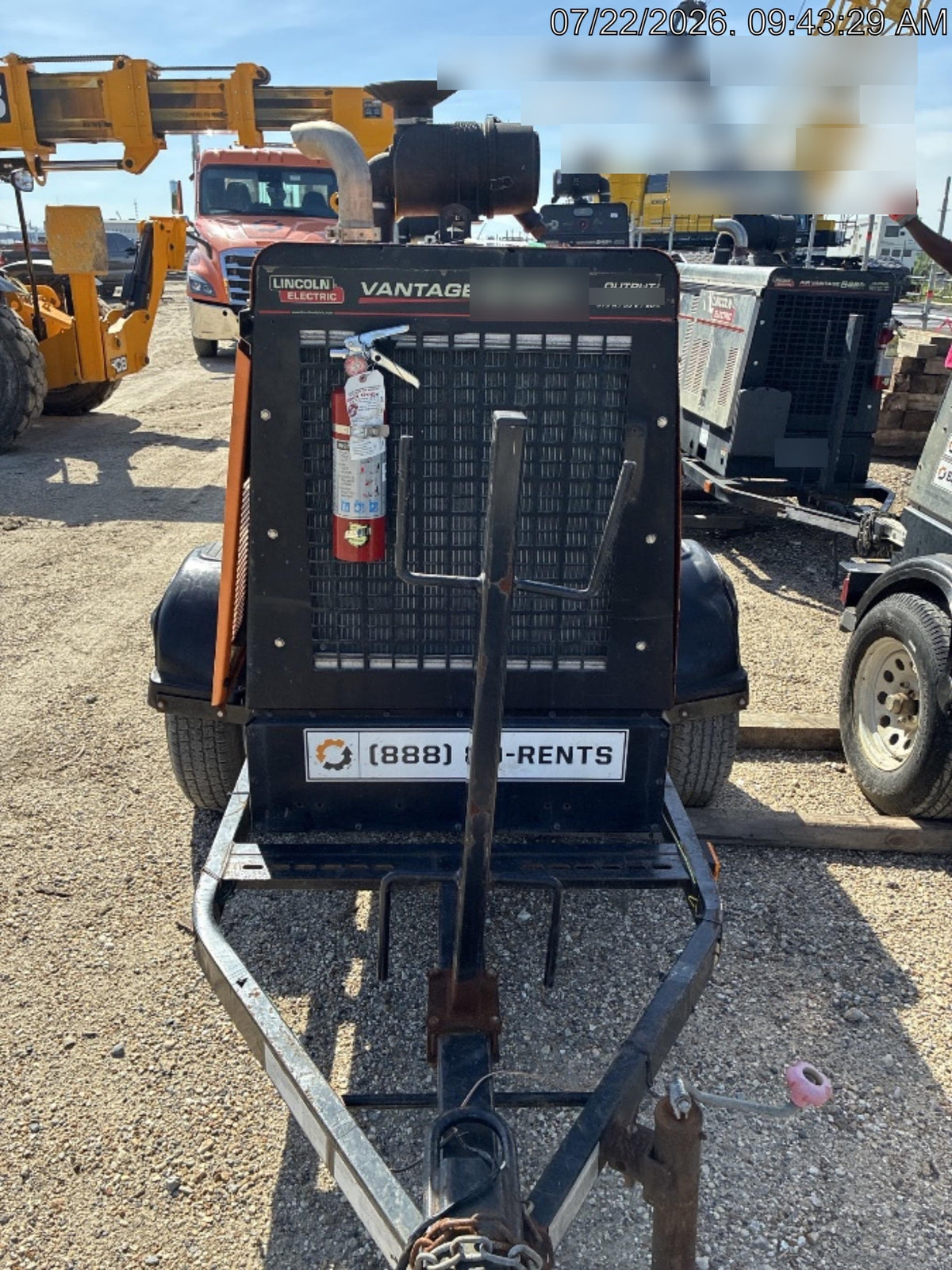 2021 Lincoln Electric Vantage 549X Ready Pak 3, ORANGE (includes trailer, cable rack, fender light kit)