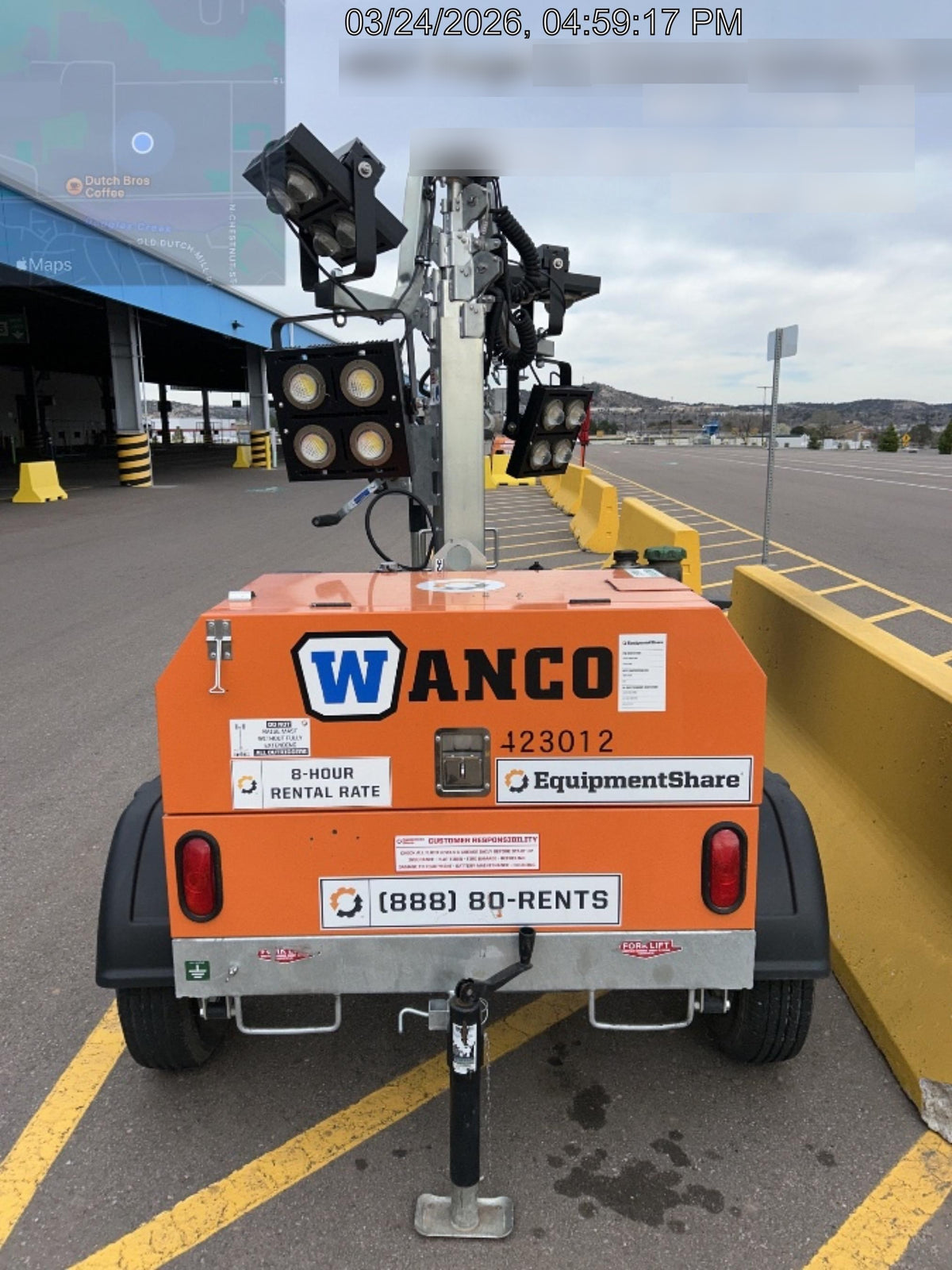 2024 Wanco WLTT-4MM4K Diesel, Deep Sea Controller, Shore Power Plug, Auto Start, (4) 350W LED Floodlights, 4kW Generator, 60 Gal Fuel Tank, 2" Ball, T3