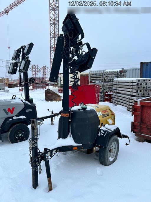 2022 Allmand NLV3GR (4) LED Light Fixture 350W, 23' Vertical Mast, 3kW Prime, Towable, Deep Sea L401, Leveling Jacks, Yanmar T4F 5.8hp