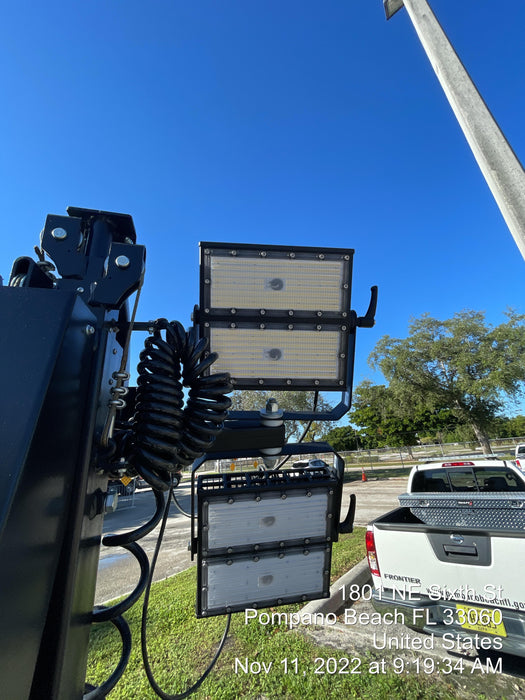 2022 Allmand NLV3GR (4) LED Light Fixture 350W, 23' Vertical Mast, 3kW Prime, Towable, ES Decals, T3