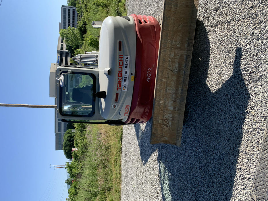 2019 Takeuchi TB290 Cab/Heat/AC Rubber tracks, Dozer blade, Travel alarm, Auxiliary hydraulics w/Manual QC, Hydraulic thumb, 18", 24", and 36" Buckets