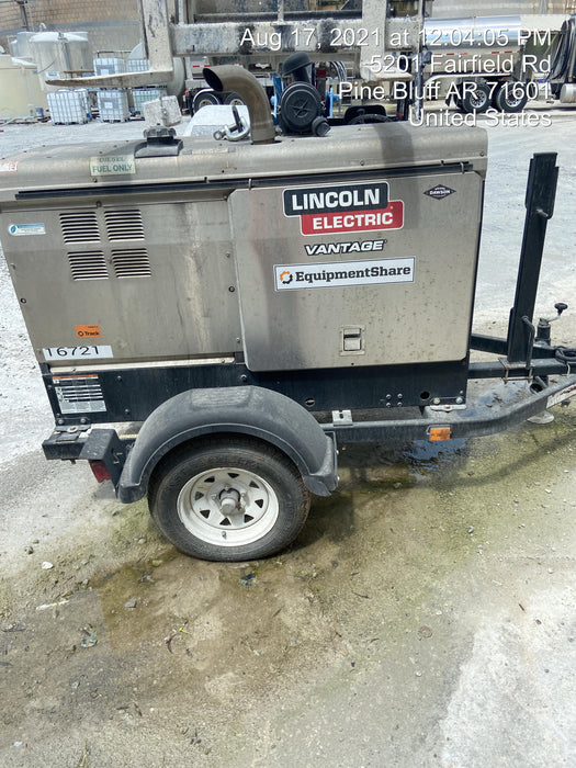 2018 Lincoln Electric Vantage 435 Lincoln Vantage 435 Welder Ready-Pak 3 w/Trailer, Fender/Light Kit, and Cable Rack