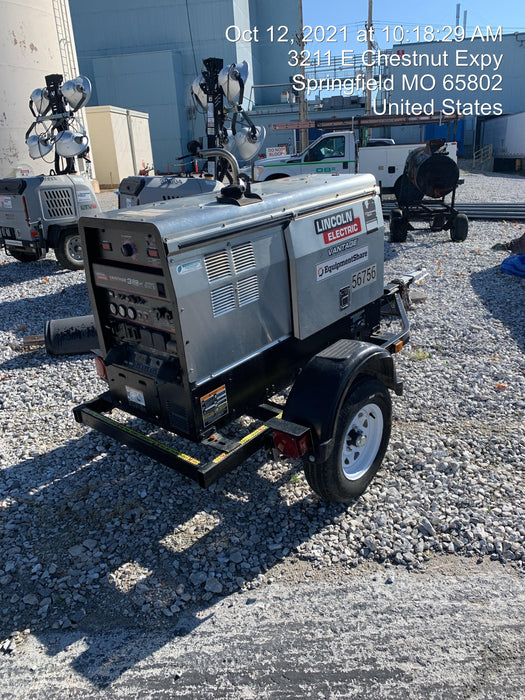 2019 Lincoln Electric Vantage 322 Welder Ready-Pak 3, Two wheel trailer, Fender and Light kit, Cable Rack