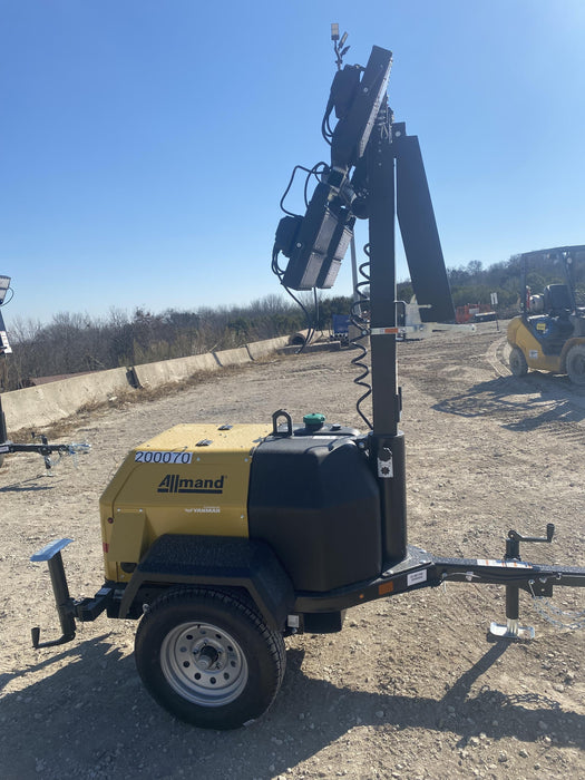 2022 Allmand NLV3GR (4) LED Light Fixture 350W, 23' Vertical Mast, 3kW Prime, Towable, Deep Sea L401, Leveling Jacks, Yanmar T4F 5.8hp