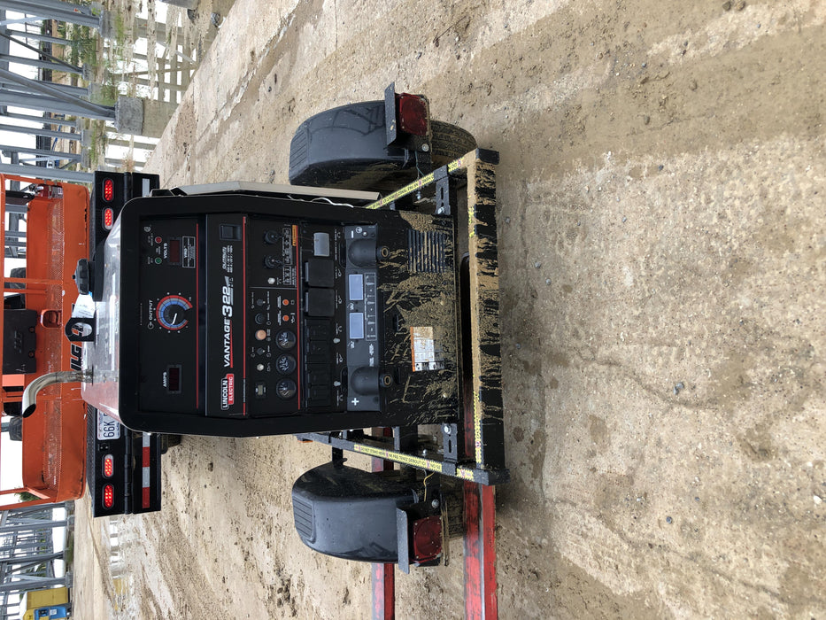 2019 Lincoln Electric Vantage 322 Welder Ready-Pak 3, Two wheel trailer, Fender and Light kit, Cable Rack
