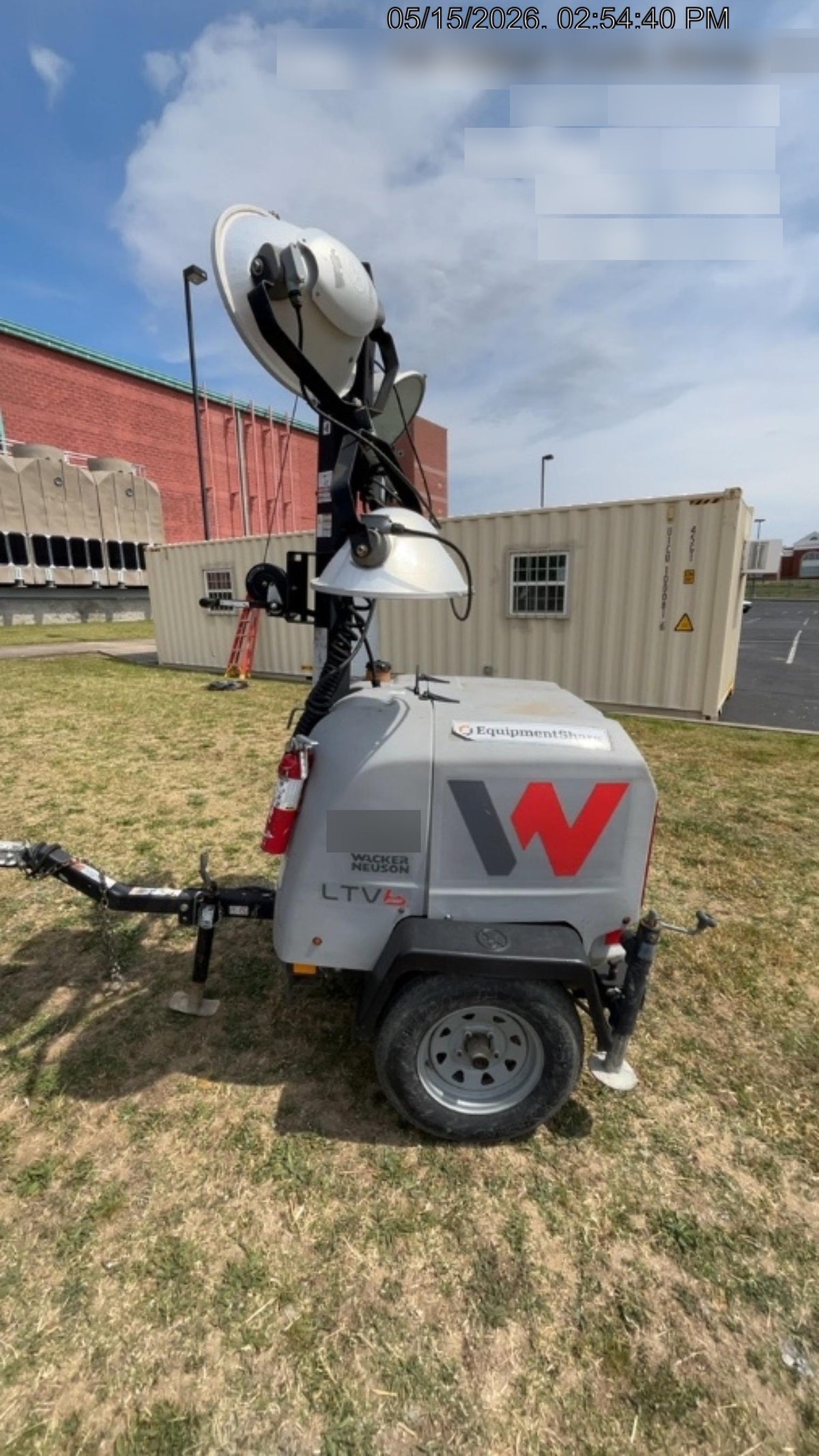 2019 Wacker Neuson LTV6L-MH Mobile Light Tower w/Fuel Level Sensor Installed