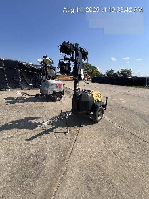 2022 Allmand NLV3GR (4) LED Light Fixture 350W, 23' Vertical Mast, 3kW Prime, Towable, Deep Sea L401, Leveling Jacks, Yanmar T4F 5.8hp