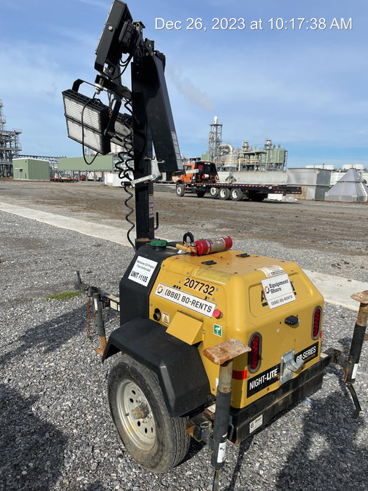 2022 Allmand NLV3GR (4) LED Light Fixture 350W, 23' Vertical Mast, 3kW Prime, Towable, Deep Sea L401, Leveling Jacks, Yanmar T4F 5.8hp