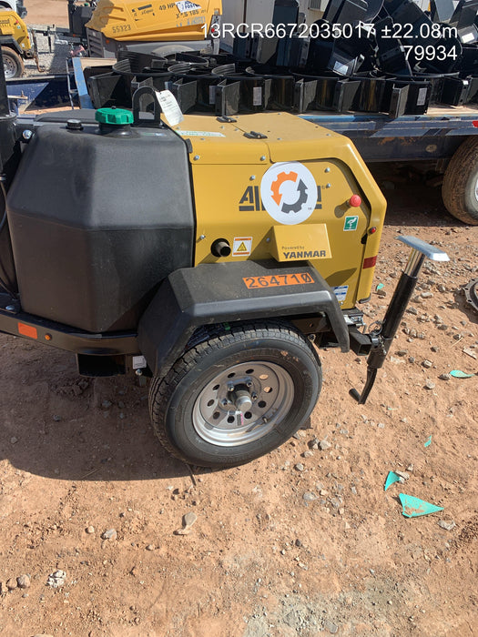 2022 Allmand NLV3GR (4) LED Light Fixture 350W, 23' Vertical Mast, 3kW Prime, Towable, ES Decals, T3