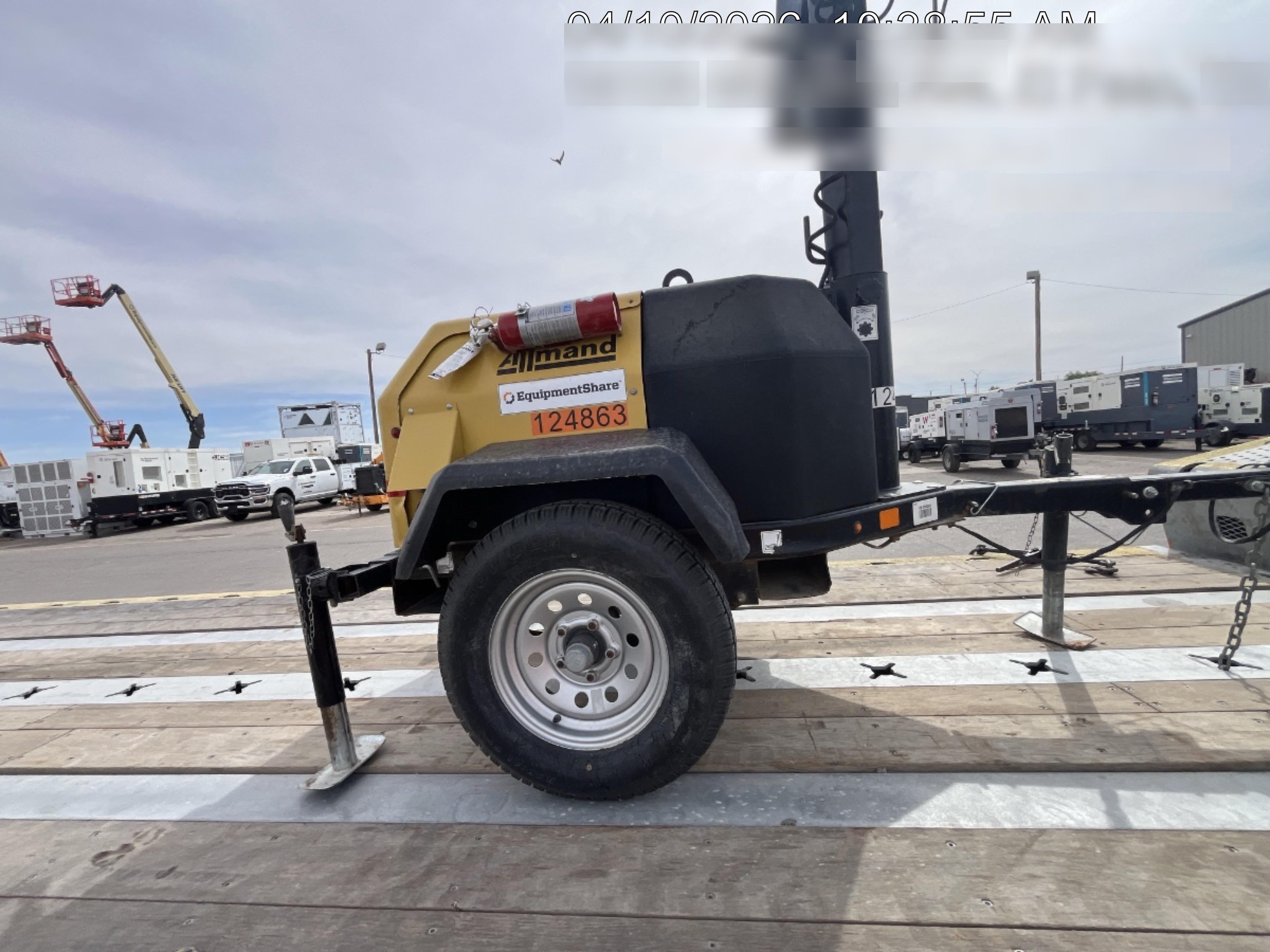 2020 Allmand NLV3GR (4) LED Light Fixture 350W, 23' Vertical Mast, 3kW Prime, Towable, Deep Sea L401, Leveling Jacks, Yanmar T4F 5.8hp