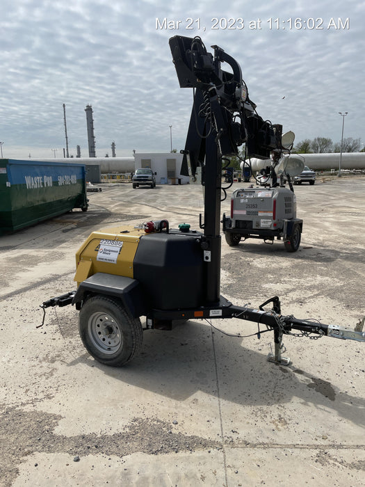 2022 Allmand NLV3GR (4) LED Light Fixture 350W, 23' Vertical Mast, 3kW Prime, Towable, Deep Sea L401, Leveling Jacks, Yanmar T4F 5.8hp